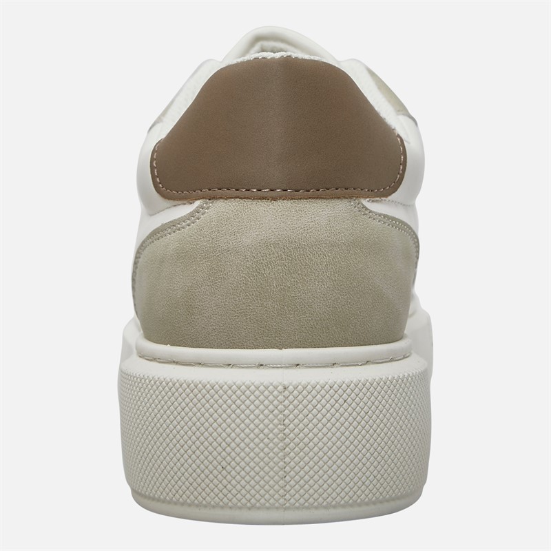 JACK & JONES Mens Cobra PU Combo Trainers White/Plaza Taupe