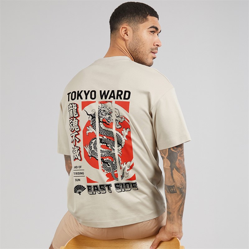 JACK & JONES Herren Tokyo Ward T Shirt Moonbeam
