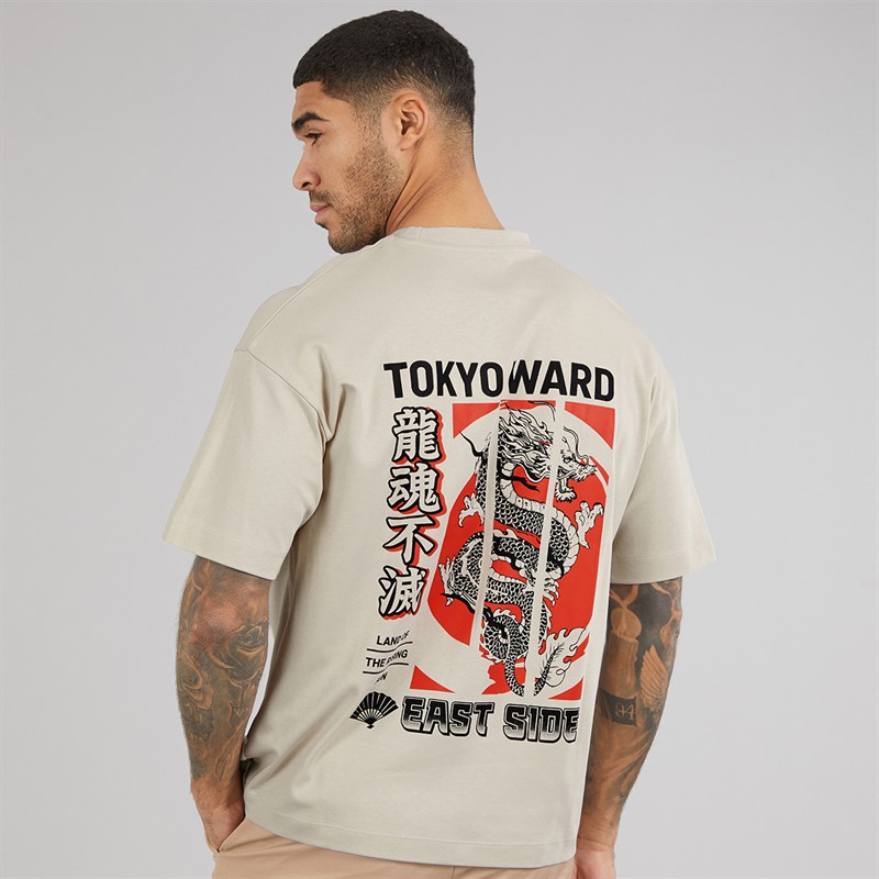 JACK & JONES Herren Tokyo Ward T Shirt Moonbeam