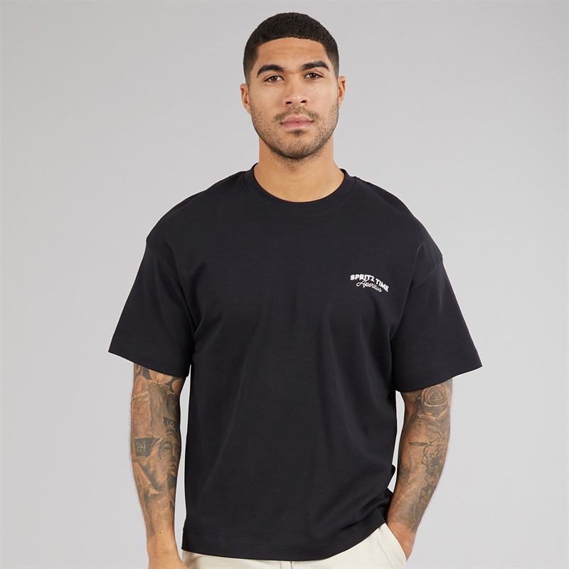 JACK & JONES Herren Küsten Tage T-Shirt Schwarz