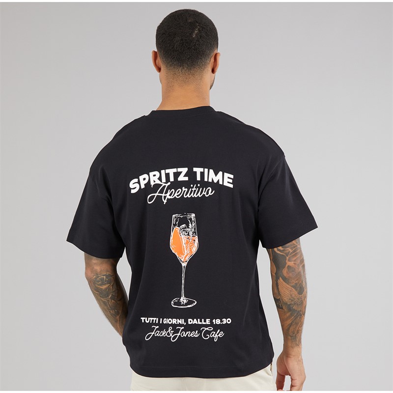 JACK & JONES Herren Küsten Tage T-Shirt Schwarz