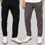 JACK & JONES Mens Two Pack Relaxed Kane Dave Chinos Black/Asphalt