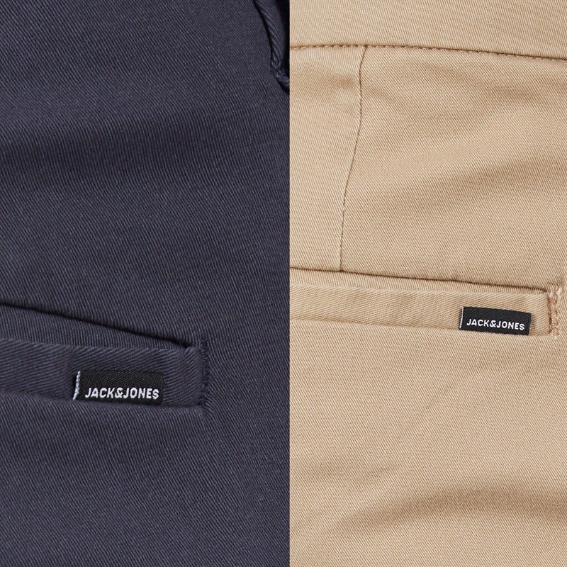 JACK & JONES Mens Two Pack Relaxed Kane Dave Chinos Navy/Crockery