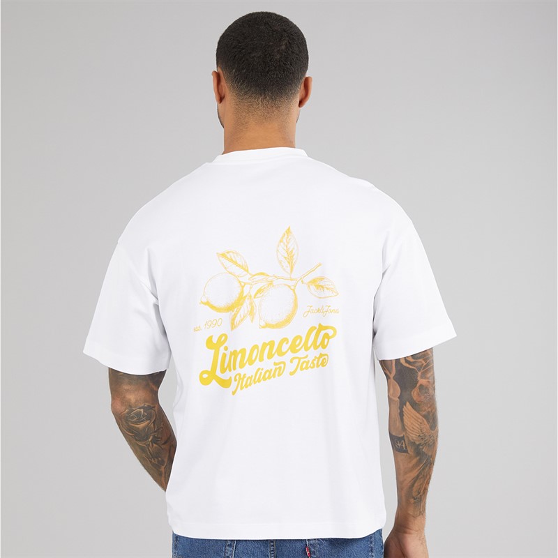 JACK & JONES Herren Limencello T-Shirt Bright White Limencello