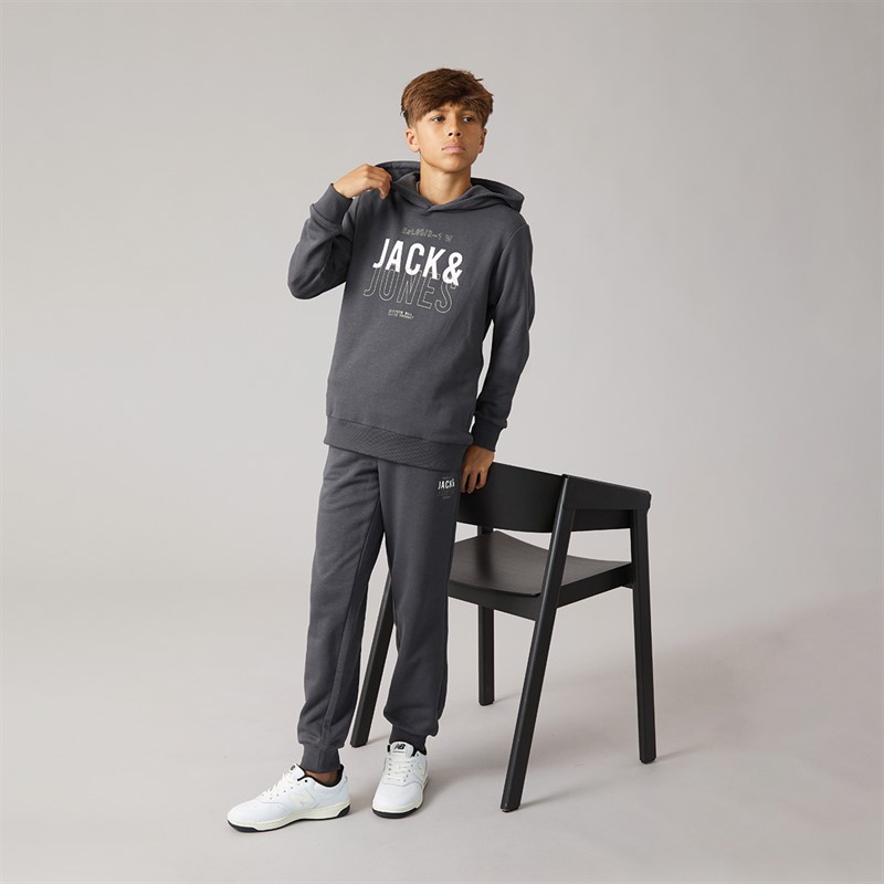 JACK & JONES Boys Mickey Sweatshirt And Joggers Tracksuit Asphalt