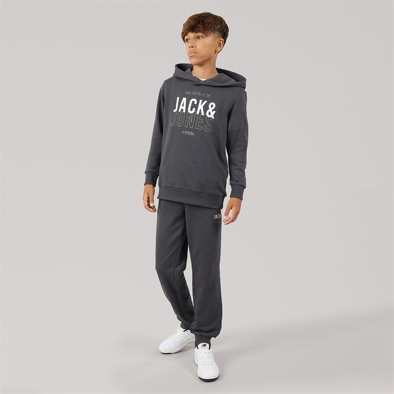 JACK & JONES Boys Mickey Sweatshirt And Joggers Tracksuit Asphalt