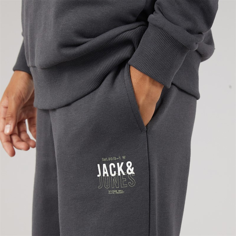 JACK & JONES Boys Mickey Sweatshirt And Joggers Tracksuit Asphalt