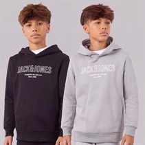JACK & JONES Boys Toby Two Pack Hoodies Alloy/Black