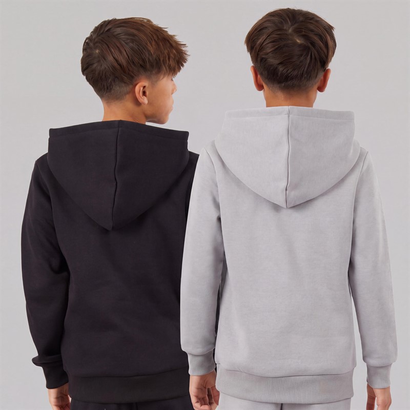 JACK & JONES Boys Toby Two Pack Hoodies Alloy/Black