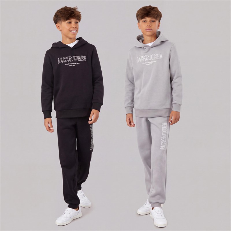 JACK & JONES Boys Toby Two Pack Hoodies Alloy/Black
