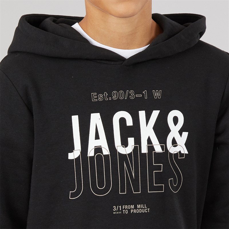 JACK & JONES Boys Mickey Sweatshirt And Joggers Tracksuit Black