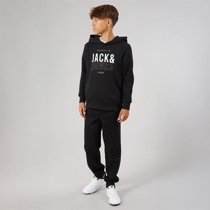 JACK & JONES Boys Mickey Sweatshirt And Joggers Tracksuit Black