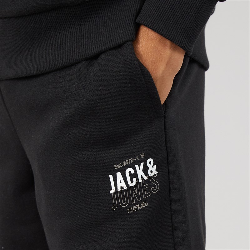 JACK & JONES Boys Mickey Sweatshirt And Joggers Tracksuit Black