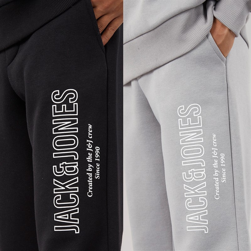 JACK & JONES Boys Toby Two Pack Joggers Alloy/Black