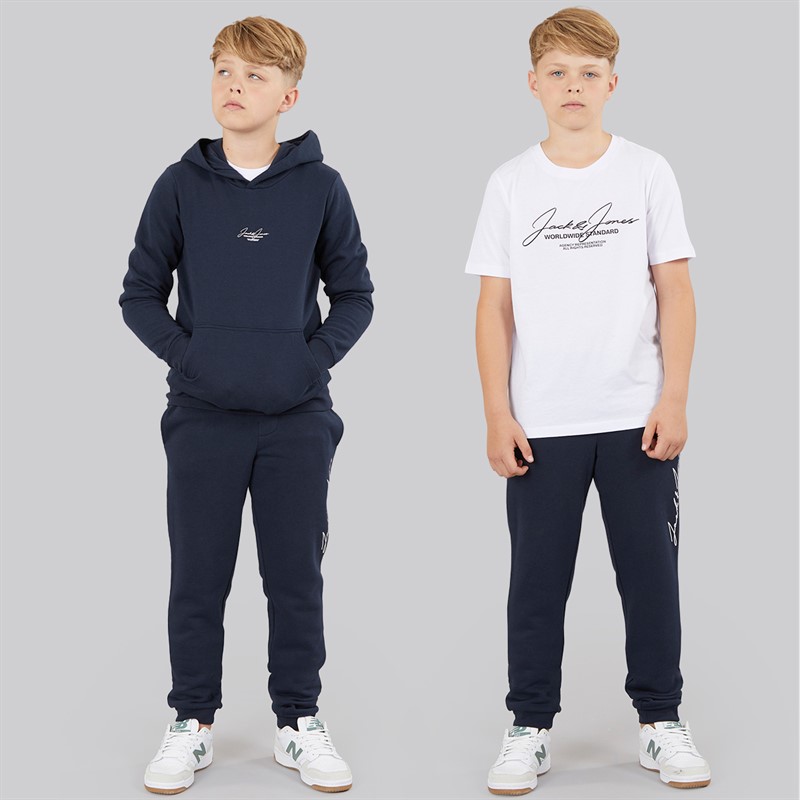 JACK & JONES Boys Caleb Triple Set Tracksuit Navy Blazer/White