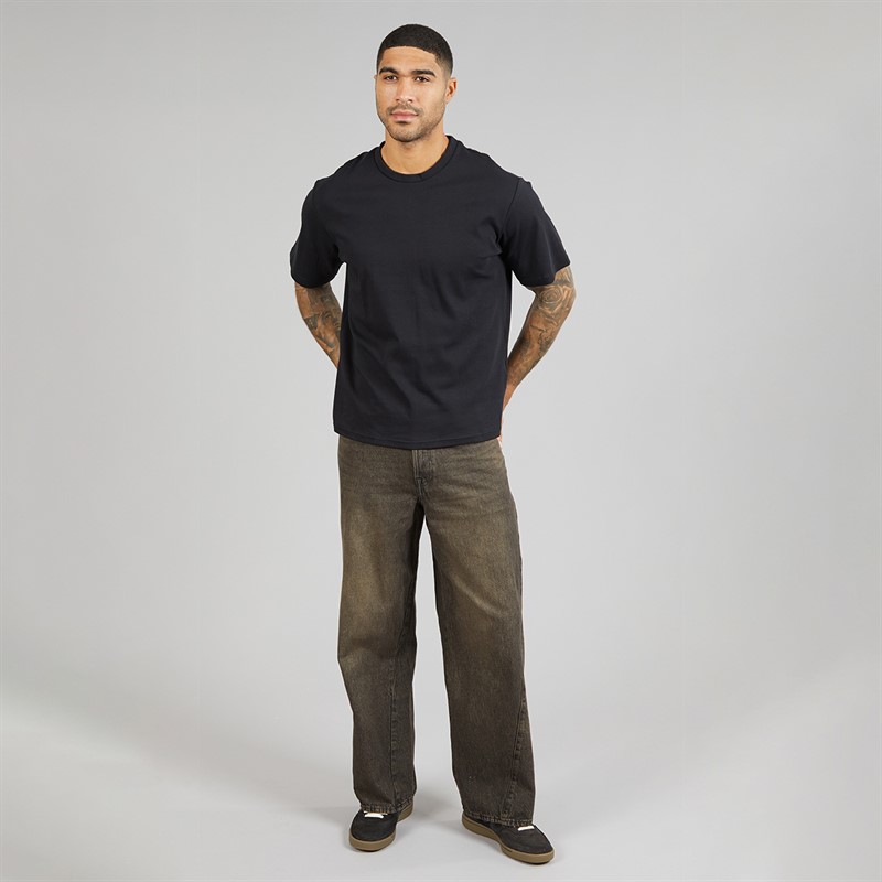 JACK & JONES Herre Dave Skewed 464 Wide Jeans Black Denim