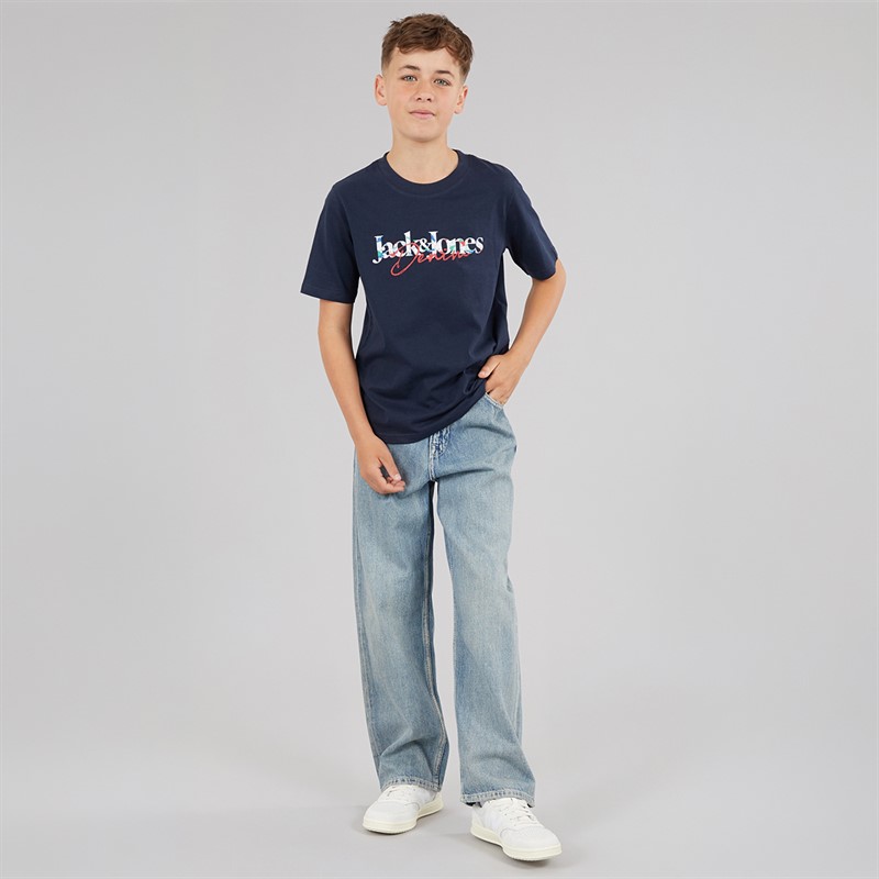 JACK & JONES Alex Orginal AKM 308 luźne jeansy dla chłopca kolor Blue Denim