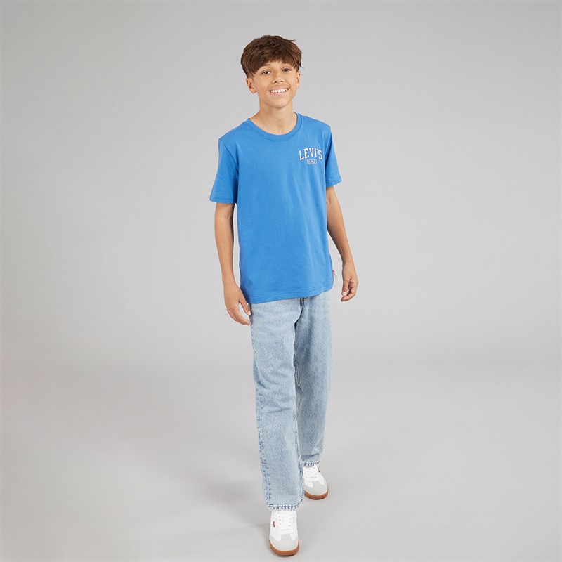 JACK & JONES Boys Chris Original AKM 932 Relaxed Fit Jeans Blue Denim