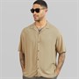 JACK & JONES Mens Jeff Solid Resort Short Sleeve Shirt Coriander