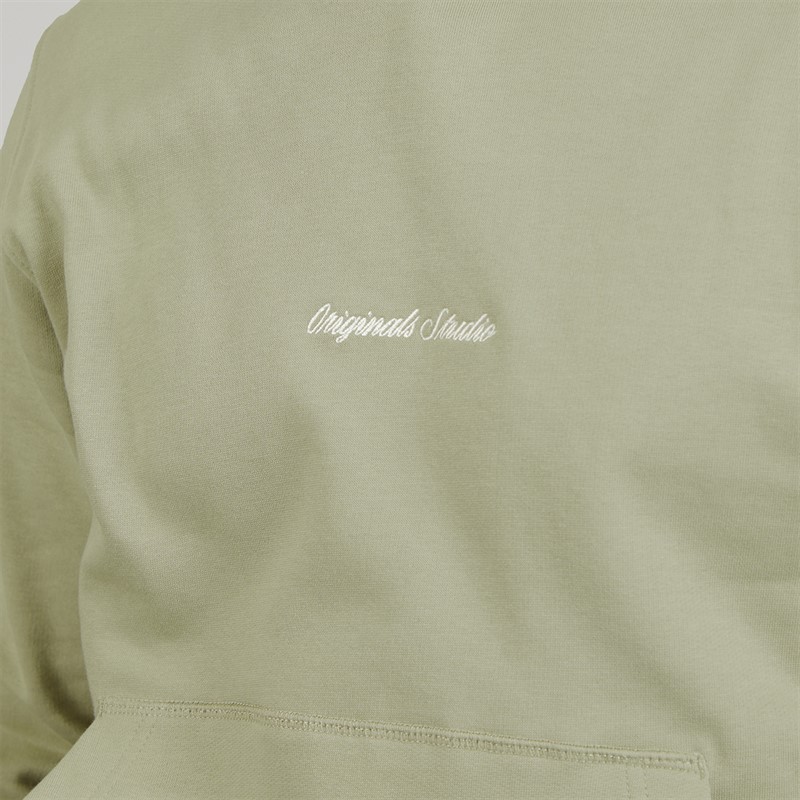 JACK & JONES Mens Norrebro Emb Hoodie Seagrass