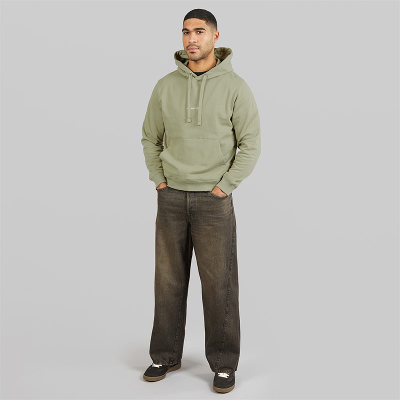 JACK & JONES Mens Norrebro Emb Hoodie Seagrass