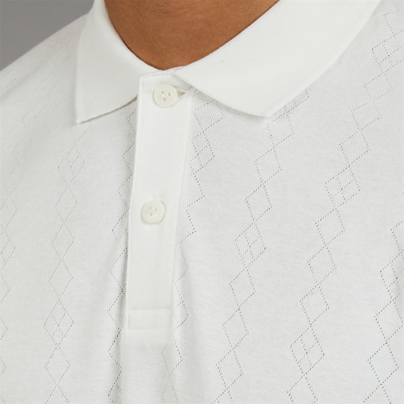 JACK & JONES Mens Blaroman Polo Shirt Cloud Dancer