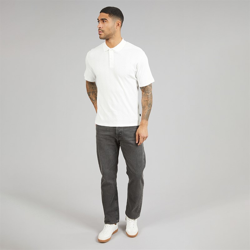 JACK & JONES Mens Blaroman Polo Shirt Cloud Dancer