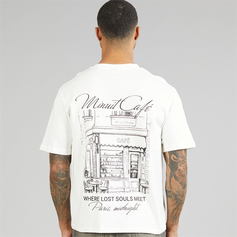 JACK & JONES Mens Blaandrew T-Shirt Cloud Dancer