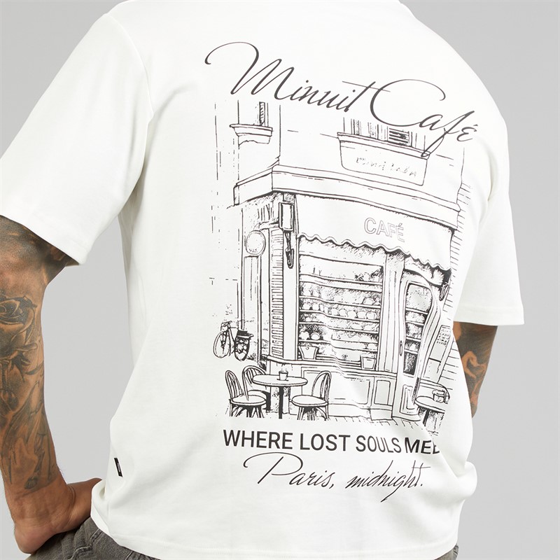 JACK & JONES Mens Blaandrew T-Shirt Cloud Dancer