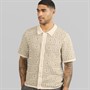 JACK & JONES Mens Colin Knit Crochet Polo Shirt Sea Salt