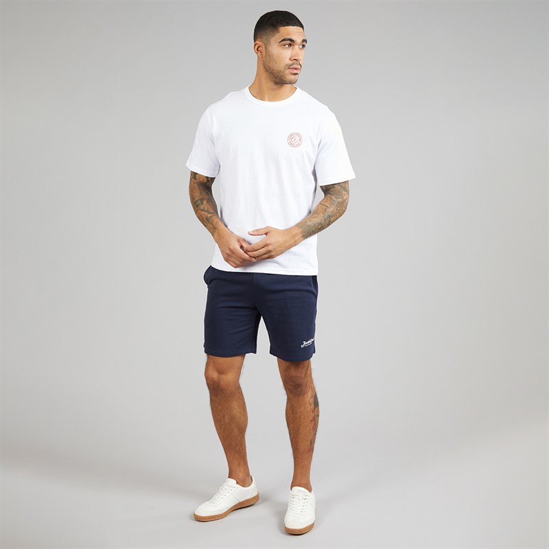 JACK & JONES Mens Alliance Crew Neck T-Shirt Bright White