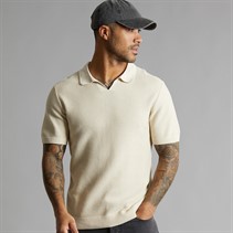 JACK & JONES Mens Cceaston Split Neck Polo Shirt Whitecap Gray