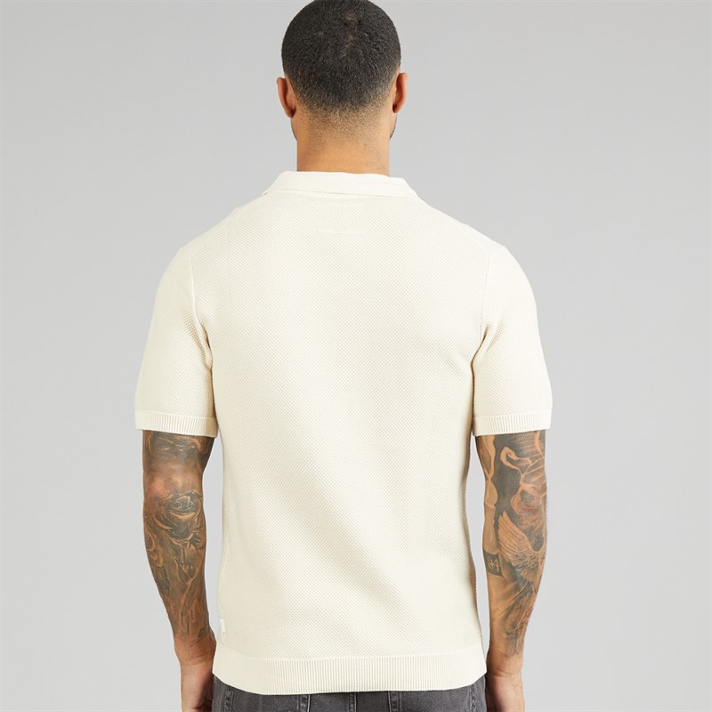 JACK & JONES Mens Cceaston Split Neck Polo Shirt Whitecap Gray