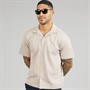 JACK & JONES Mens Summer Stripe Short Sleeve Shirt Mocha Meringue