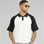 JACK & JONES Mens Summer Raglan Knit Polo Shirt Sea Salt