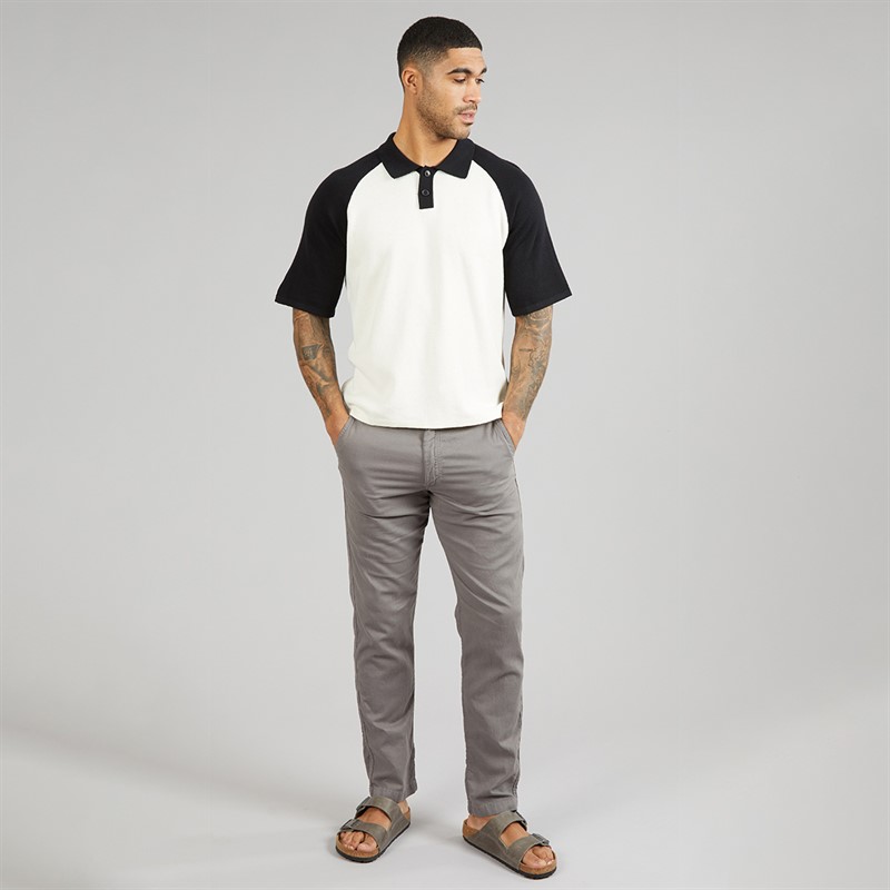 JACK & JONES Mens Summer Raglan Knit Polo Shirt Sea Salt