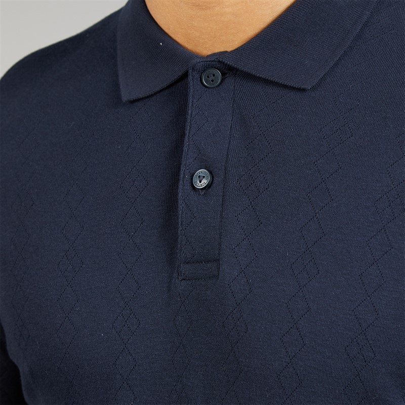 JACK & JONES Mens Blaroman Polo Shirt Night Sky