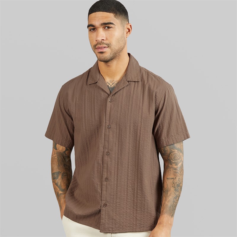 JACK & JONES Mens Tyson Resort Short Sleeve Shirt Falcon