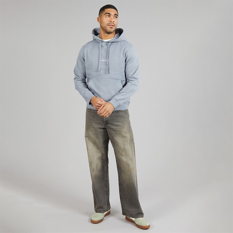 JACK & JONES Mens Norrebro Emb Hoodie Tradewinds