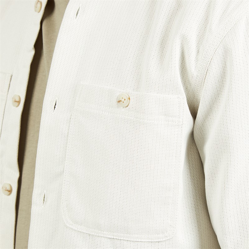 JACK & JONES Mens Blurayle Linen Blend Solid Long Sleeve Shirt Moonstruck