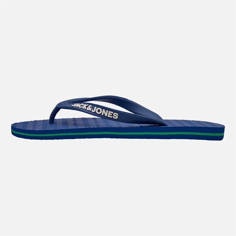 JACK & JONES Mens Basic Flip Flops Blue Quartz