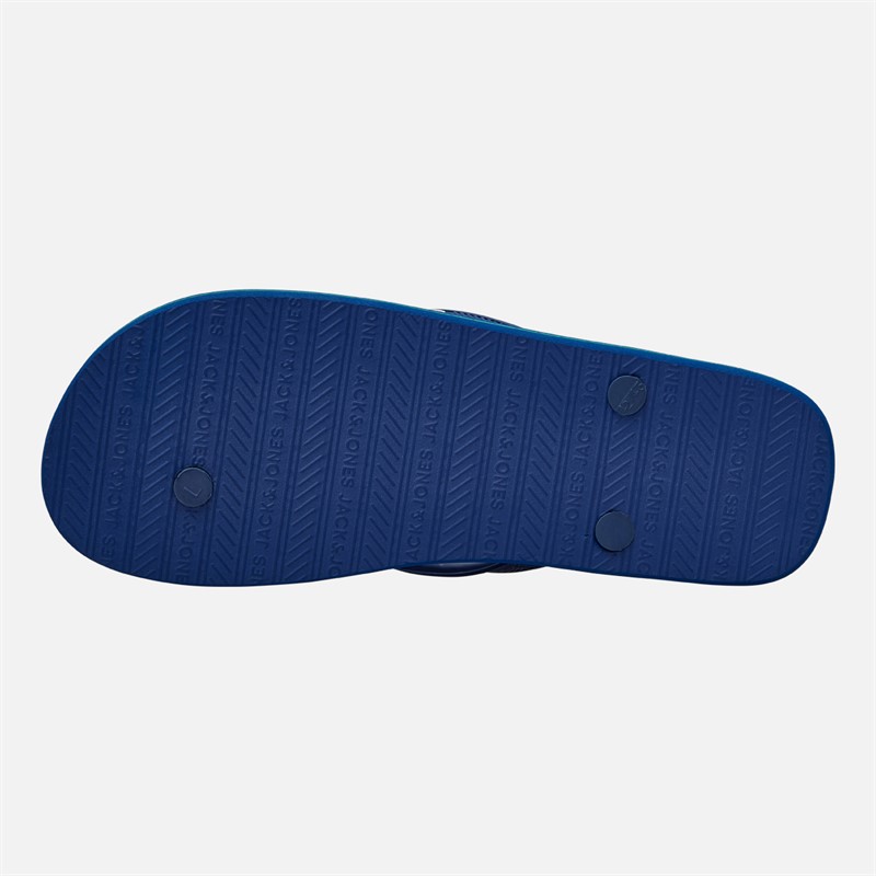 JACK & JONES Mens Basic Flip Flops Blue Quartz