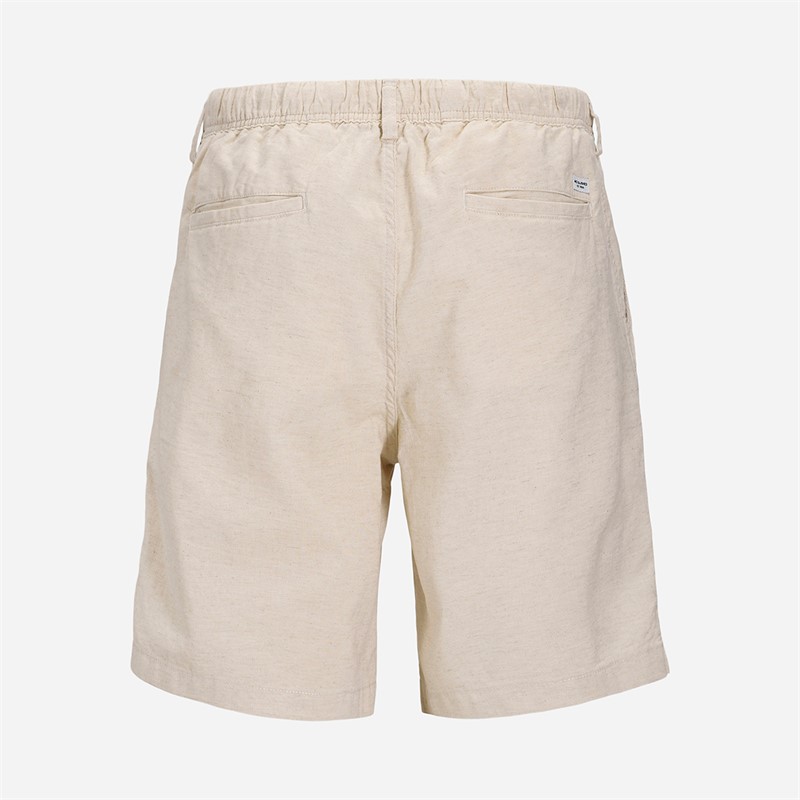 JACK & JONES Mens Bondi Linen Shorts Moonbeam