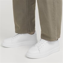 JACK & JONES Mens Stockholm Leather Trainers Bright White