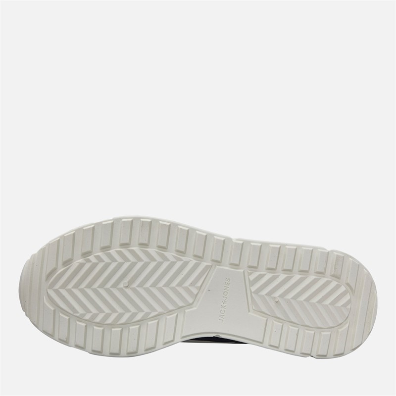 JACK & JONES Mens Aspire PU Runner Trainers White/Grey