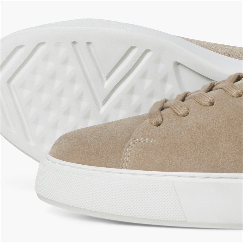 JACK & JONES Mens Stockholm Leather Trainers Plaza Taupe