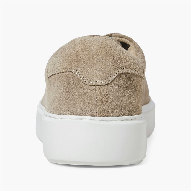JACK & JONES Mens Stockholm Leather Trainers Plaza Taupe