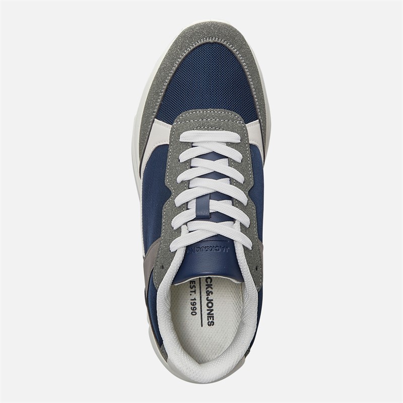 JACK & JONES Mens Aspire PU Runner Trainers Navy/Grey