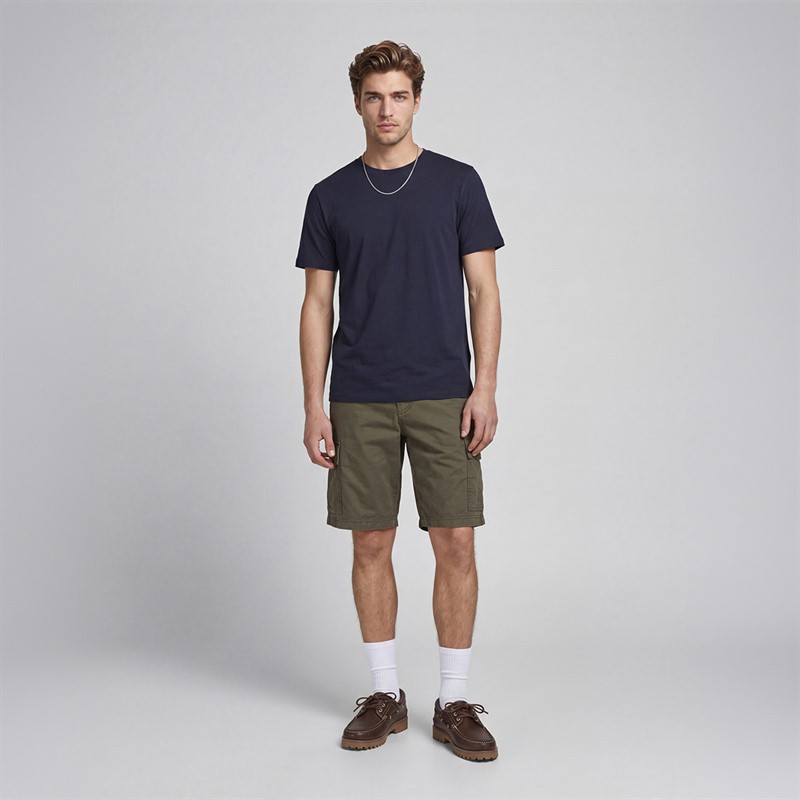 JACK & JONES Mens Carlos Rebel Cargo Shorts Olive Night
