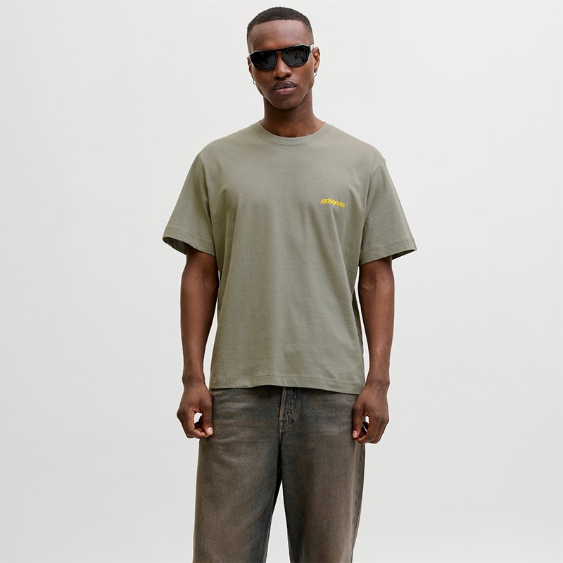 JACK & JONES Mens Union Back Print T-Shirt Shadow